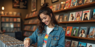 Artiste féminine années 90 : qui a vendu le plus de disques ? Femme des années 90 choisissant un CD dans une boutique