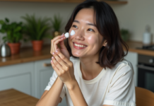 Effacer les marqués de cicatrices rapidement : astuces efficaces et naturelles Femme appliquant gel aloe vera sur une cicatrice visage