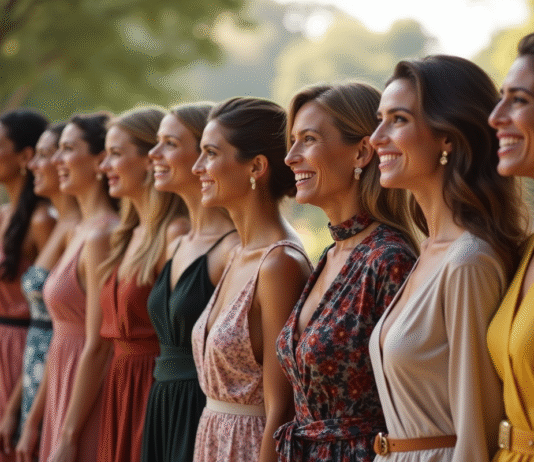 Groupe de femmes diverses en tenues culturelles naturelles
