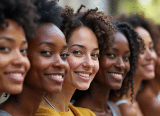 Forme de visage la plus attirante : comment la déterminer ? Groupe divers de personnes souriantes face à la caméra