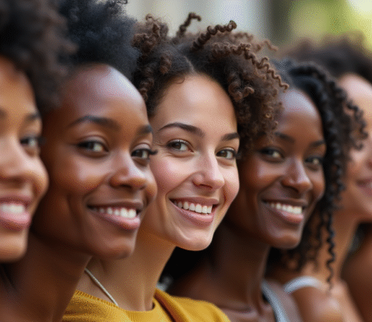 Groupe divers de personnes souriantes face à la caméra