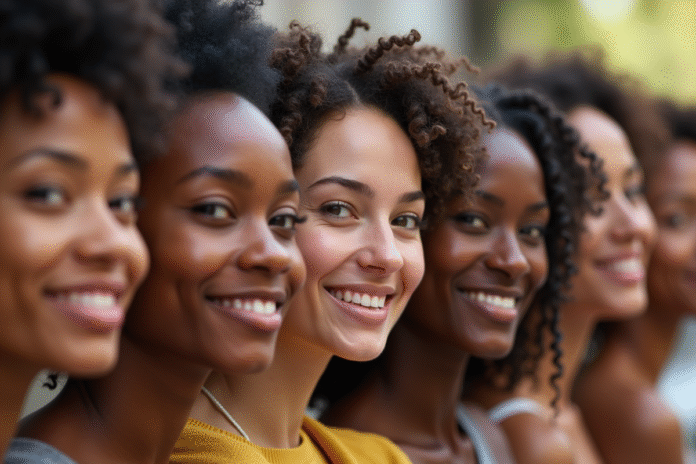 Groupe divers de personnes souriantes face à la caméra