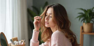 Cheveux abîmés : les causes à éviter pour des cheveux en bonne santé Jeune femme inspectant ses cheveux frises abimes