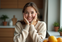 Joues pulpeuses : techniques naturelles pour mieux les gonfler Femme souriante faisant un massage des joues