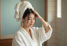 Protéger vos cheveux au spa : astuces incontournables pour leur santé ! Femme appliquant un serum capillaire dans un spa